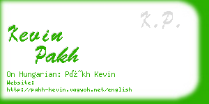 kevin pakh business card